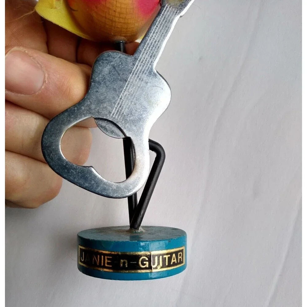 Janie Guitar Bottle Can Opener Retro Barware Kitsch Japan 1950s-60s Mid Century